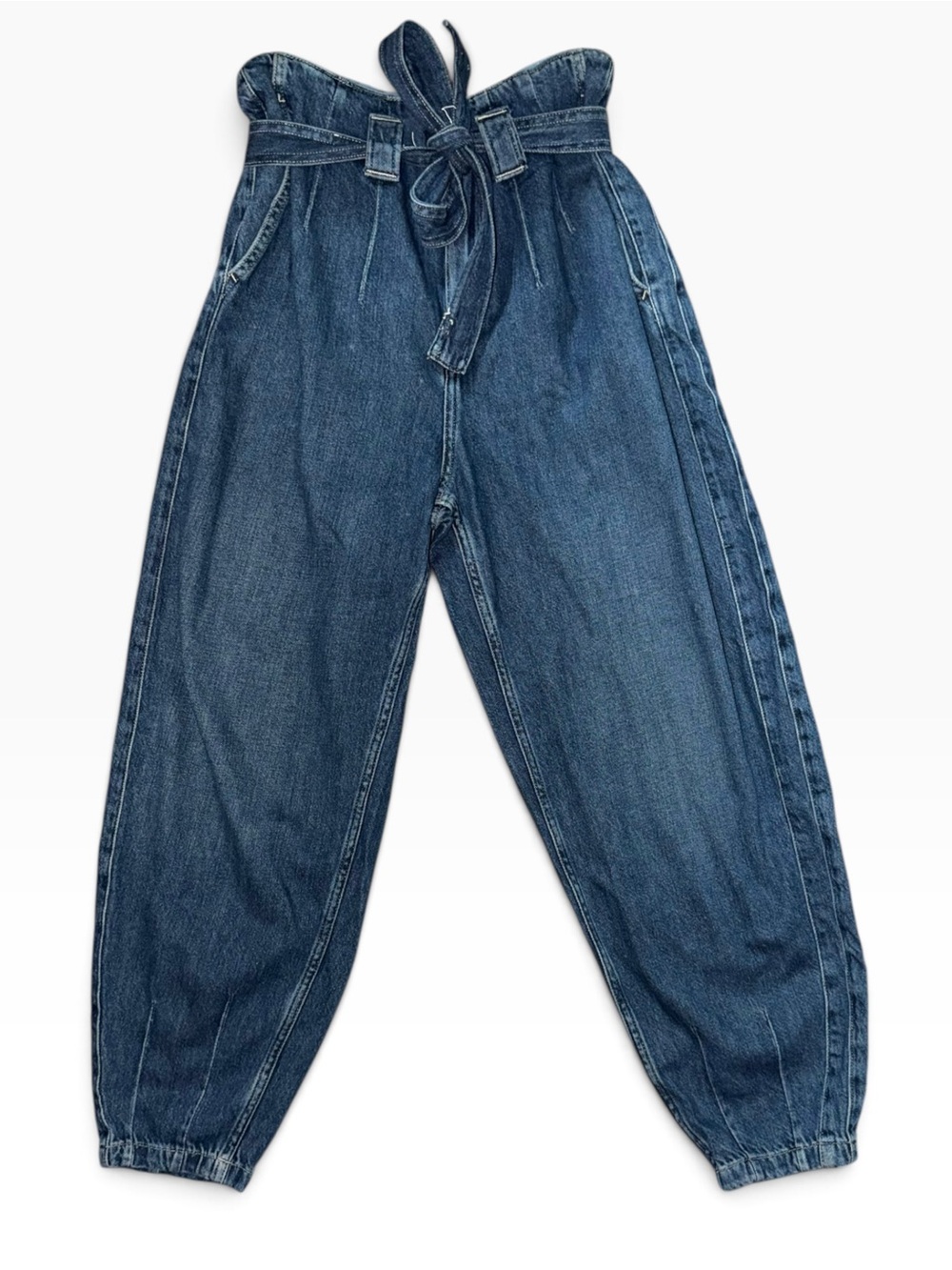 Polo Ralph Lauren Relaxed Paperbag Waist Jeans - Dark Blue Denim 27R